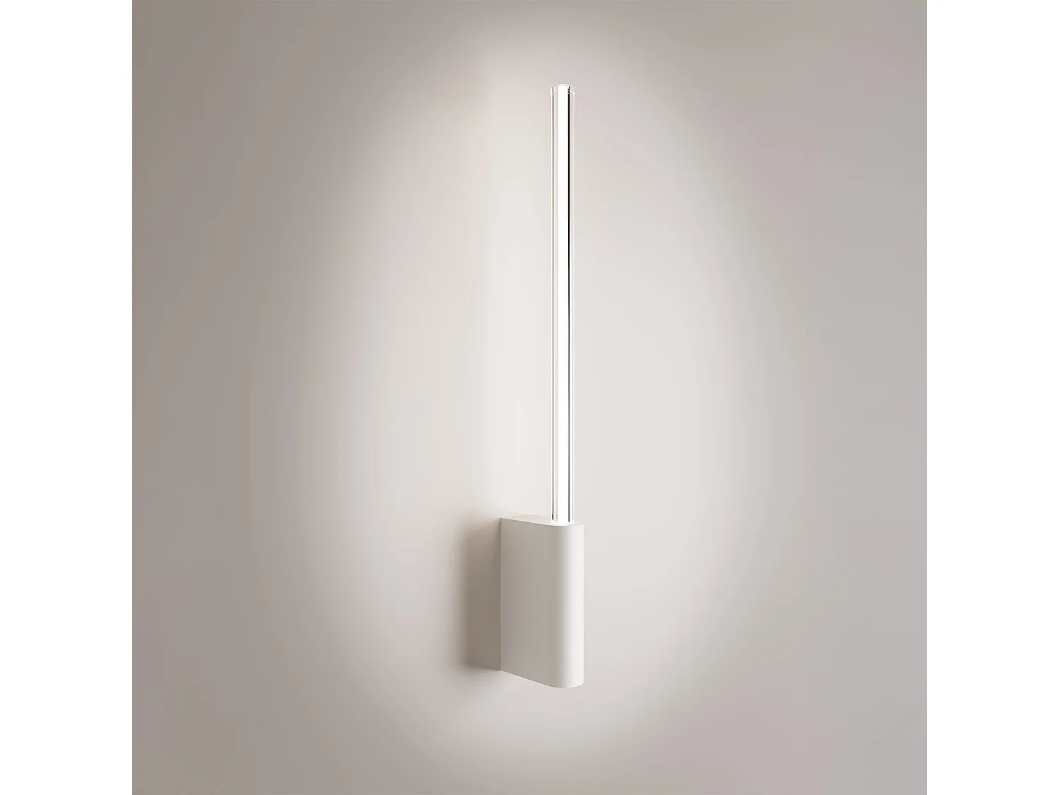 Lámpara de pared LED 5W cilíndrica, aluminio blanco, temperatura ajustable 2200K-3000K, diseño minimalista moderno, iluminación de 50,7 cm.