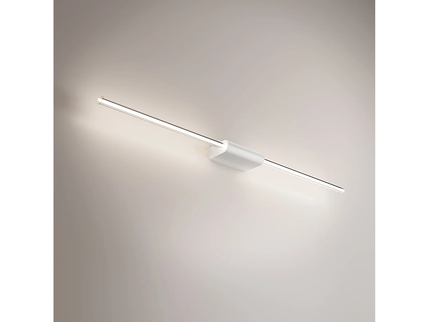 Lámpara lineal LED 9W de pared y techo, aluminio blanco, regulable TRIAC, diseño moderno y minimalista, medidas 8,2 x 3,6 x 87,2 cm, gran brillo.