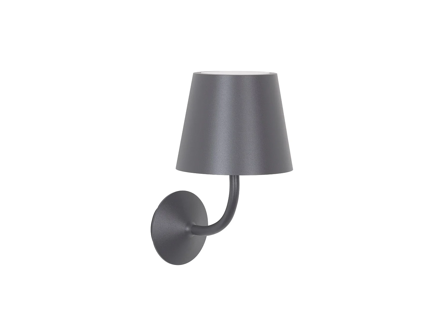 Lámpara de pared exterior Zafferano Poldina 230V en aluminio fundido a presión gris oscuro con difusor de policarbonato transparente IP54 E27