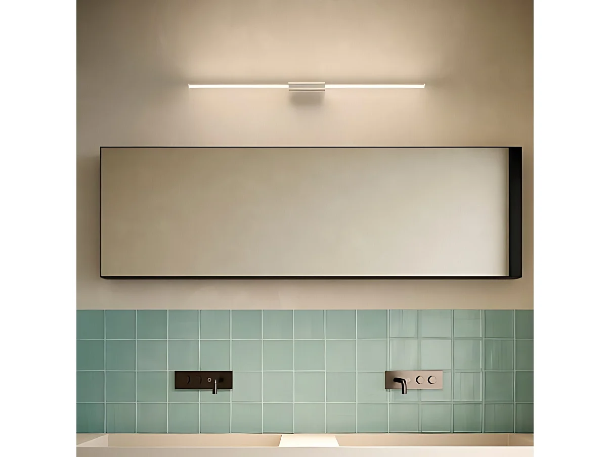 Brilliant LED væg- eller loftslampe, lineært design i sortmalet aluminium, 360° cylindrisk diffuser, dæmpbar 9W, 87,2 cm