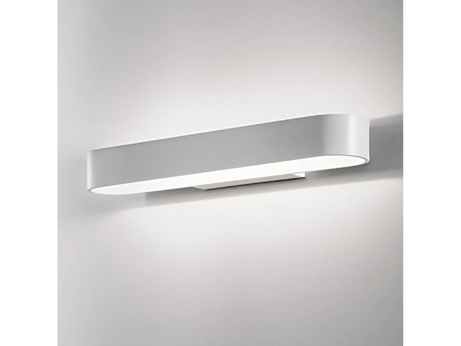 Moderne Wandleuchte Cip aus mattweißem Aluminium-Druckguss, minimalistisches Design mit integrierter 12,5W LED, 3000K Warmweiß, 26 x 5 x 11 cm