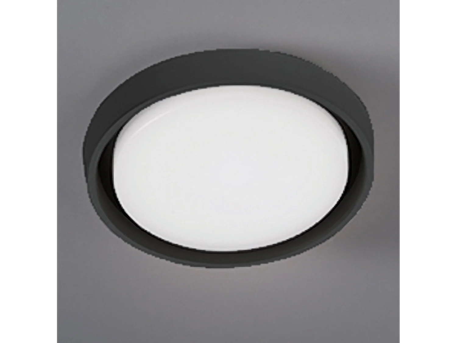Lámpara de pared y techo LED Alu, gris oscuro, 30 W, 3000 K, IP54, diseño circular moderno con difusor de policarbonato opalino satinado.