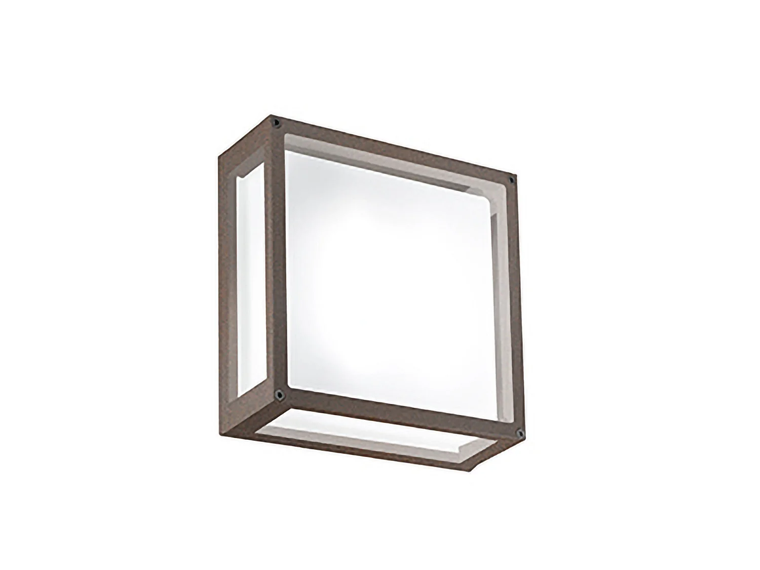 Lámpara LED de pared y techo 20W, 2926lm, IP54, aluminio Corten, cuadrada 25x25 cm, uso interior y exterior, diseño moderno para el hogar.