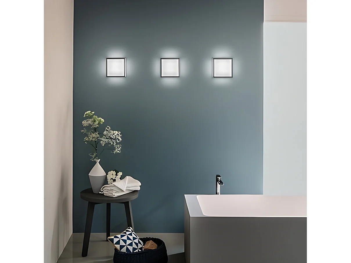 LED væg- og loftslampe til hjemmet 20W 2926 lumen IP54 i cortenmalet aluminium, firkantet 25x25 cm til indendørs og udendørs brug, moderne design