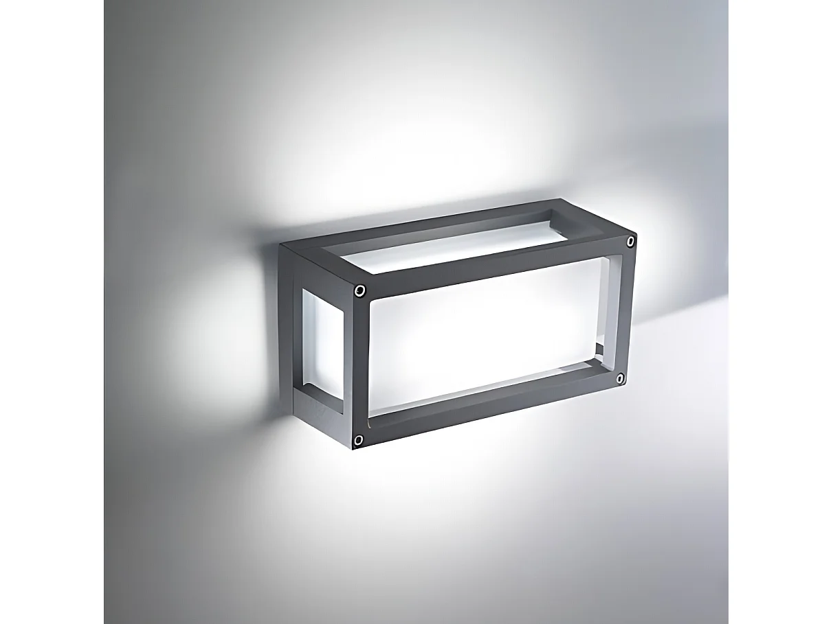 LED væg- og loftslampe til hjemmet 20W 2926 lumen IP54 i cortenmalet aluminium, firkantet 25x25 cm til indendørs og udendørs brug, moderne design