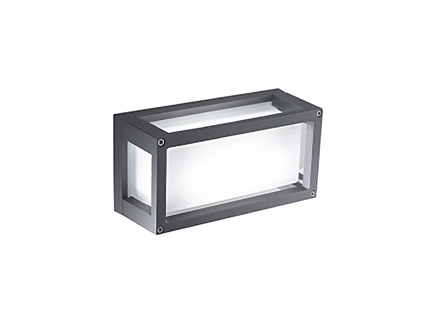 Home IP54 Wand- und Deckenleuchte aus dunkelgrauem Aluminiumdruckguss mit satiniertem Glasdiffusor, E27-Fassung für den Außenbereich