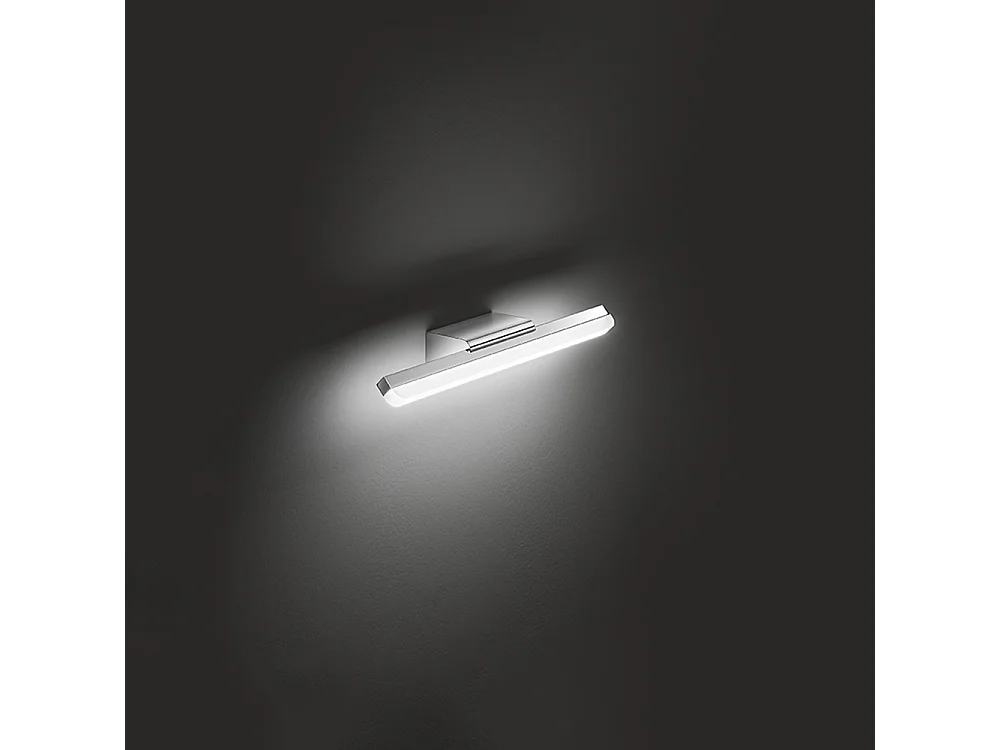Aplique LED pared 10W 1100 lm 4000K metal cromado pulido con difusor plexiglás, IP44, 40 cm, diseño moderno - Perenz