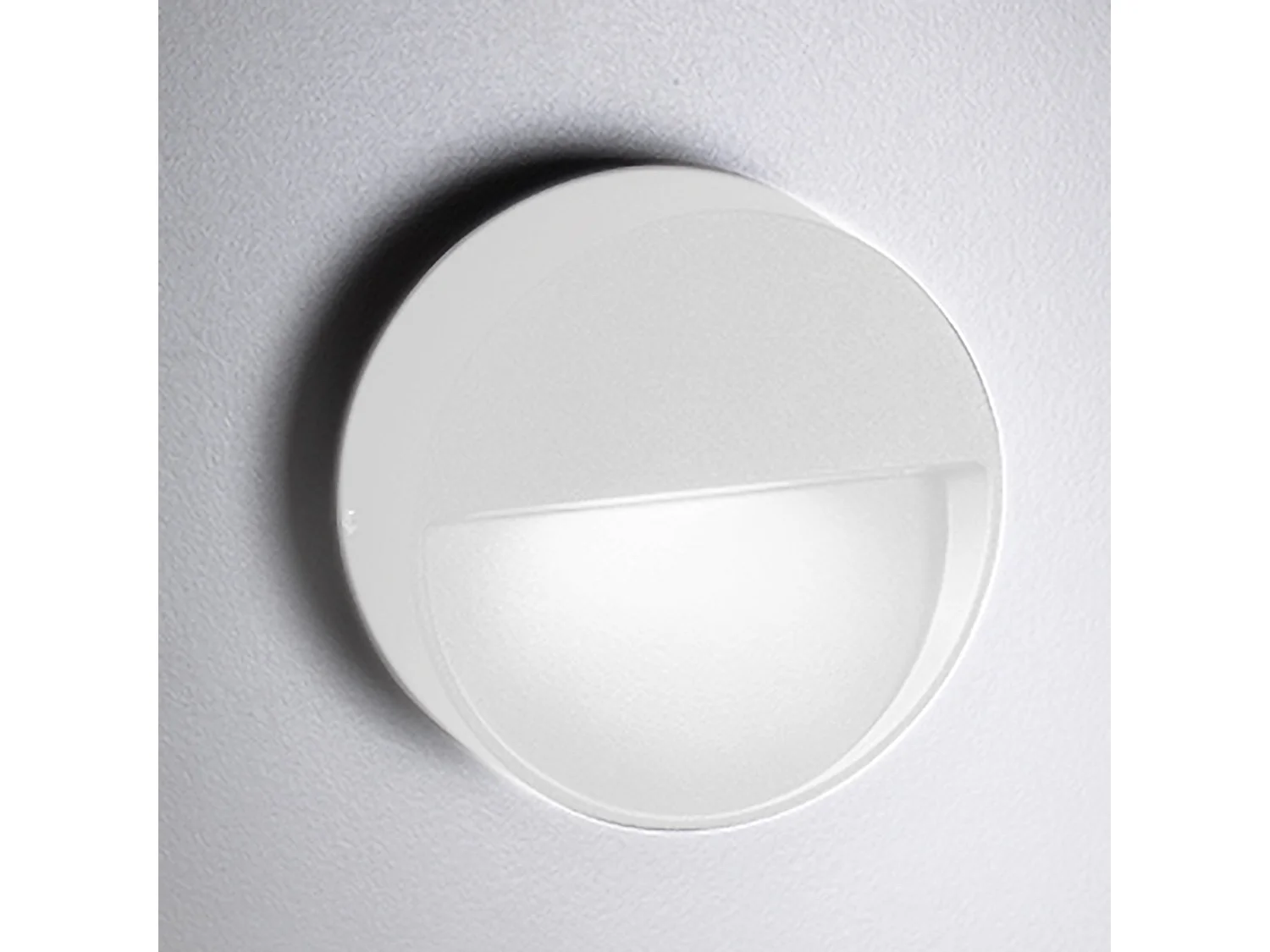 Lámpara de pared LED redonda para interior y exterior, aluminio fundido blanco mate, luz blanca cálida 3000K, 4.5W, protección IP54, 10 x 3 cm