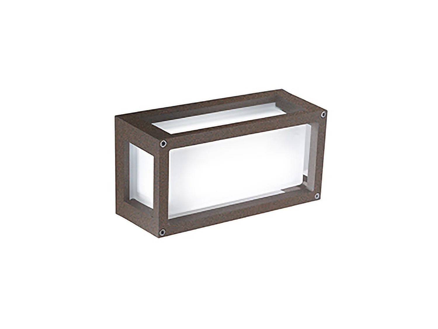 Lámpara LED de pared y techo 10W IP54, aluminio color Corten, luz cálida 3000K. Diseño moderno y resistente para interiores y exteriores.