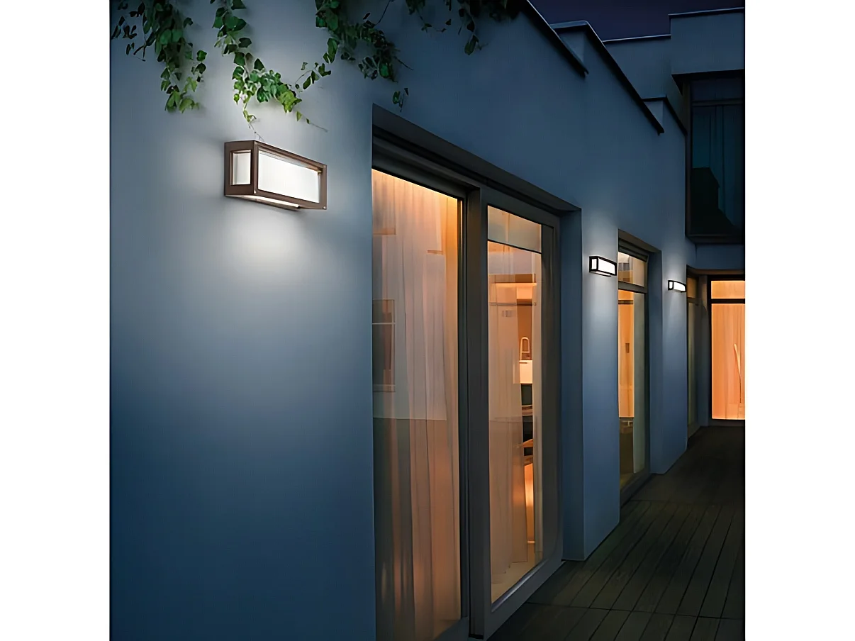 10W IP54 LED væg- og loftslampe i cortenmalet aluminium, varmt lys 3000K, moderne og modstandsdygtigt design til udendørs og indendørs miljøer