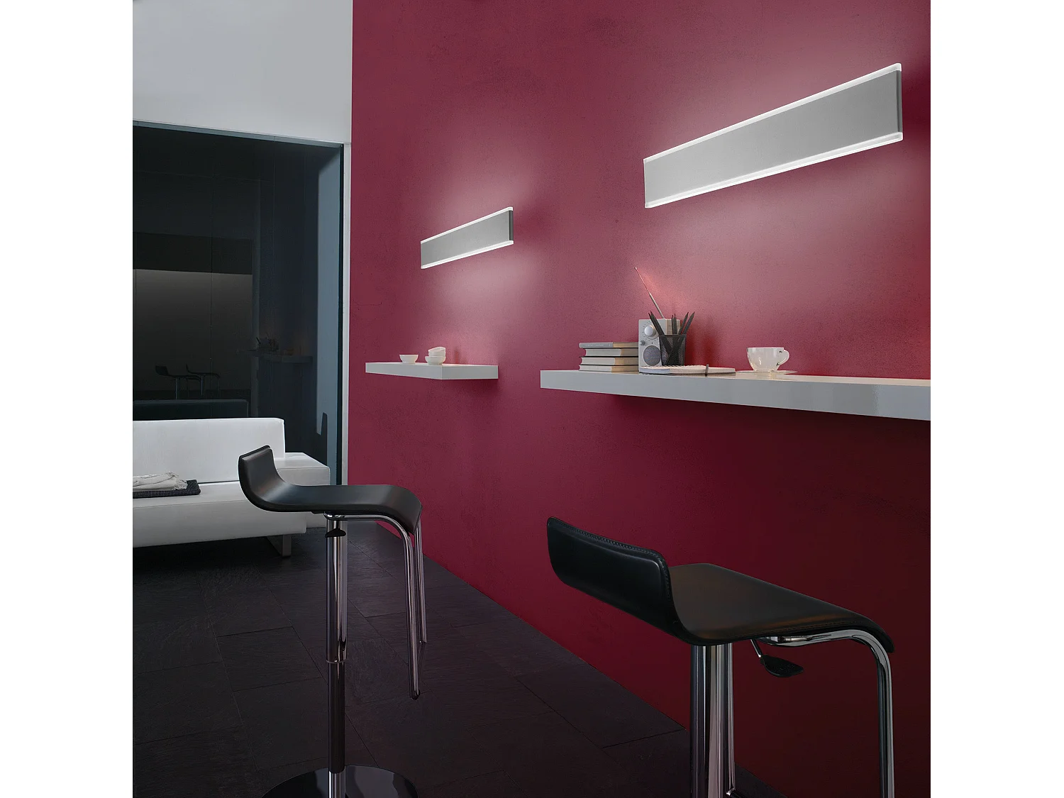 Riga 19W 3000K IP54 LED-Wand- und Deckenleuchte aus mattweißem Aluminium, modernes und vielseitiges Design für die Innen- und Außenbeleuchtung