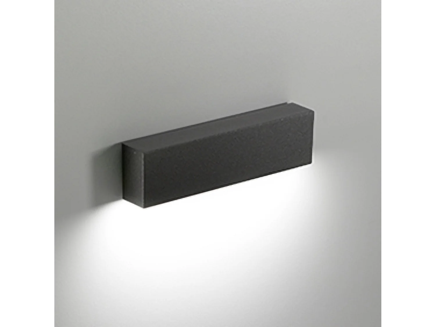 Lámpara de pared LED rectangular para exterior e interior, diseño moderno en aluminio fundido gris oscuro, luz cálida 4W 3000K, protección IP65