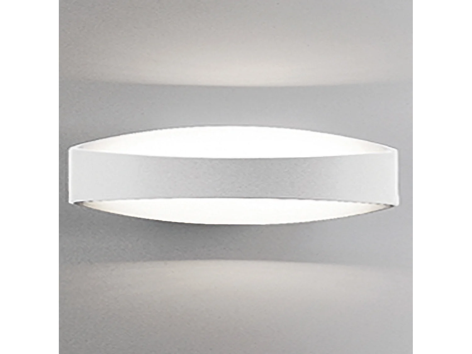 Lámpara de pared LED moderna Bridge en aluminio blanco mate, 18 W, 3000 K, diseño elegante para iluminación interior, dimensiones 44 x 10 x 11 cm.