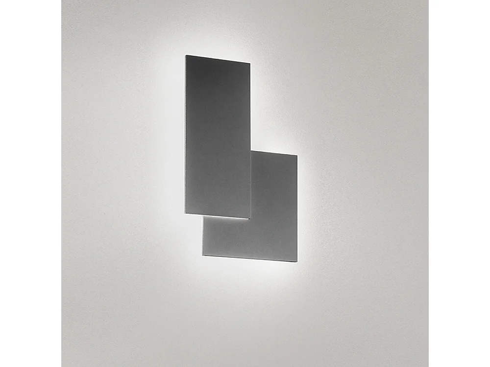 Applique LED en aluminium et métal thermolaqué, série 8222, couleur Gris Foncé, 23W 1840lm, lumière chaude 3000K, 35x24x4,6 cm - Marque Perenz