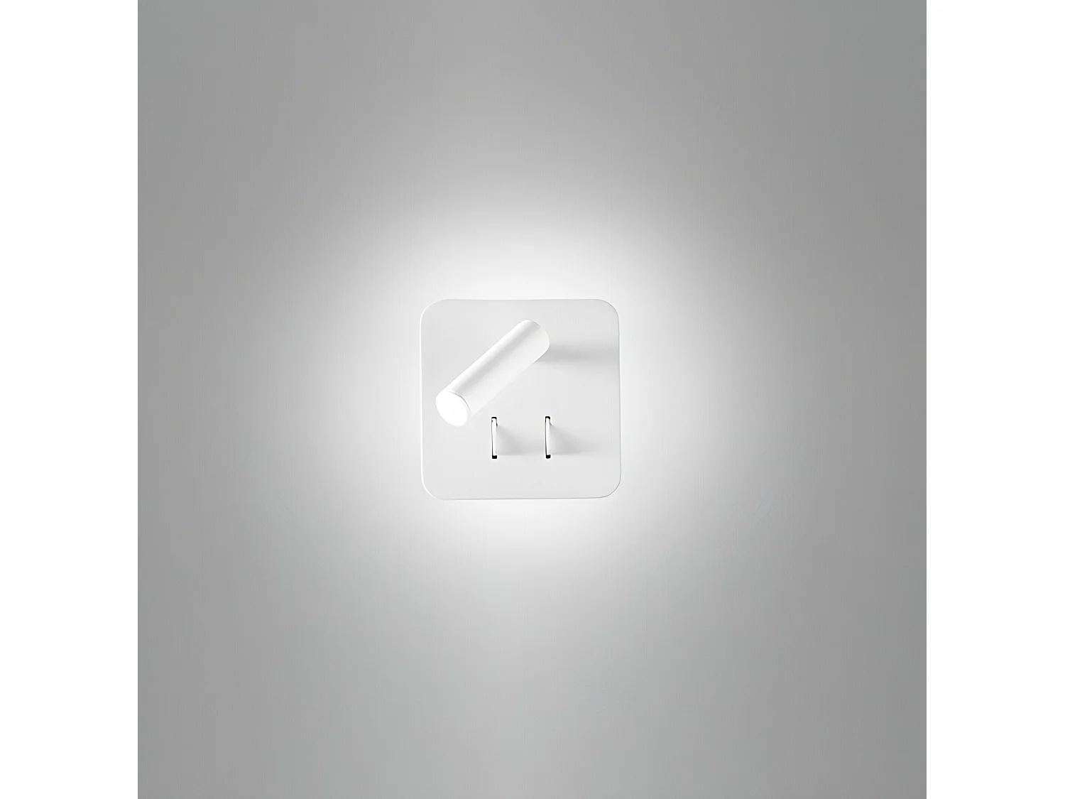 Kinkiet ścienny metalowy biały LED 9W (6W+3W) regulowany, ciepłe światło 3000K, nowoczesny design do wnętrz, seria 6704 B LC - marka Perenz