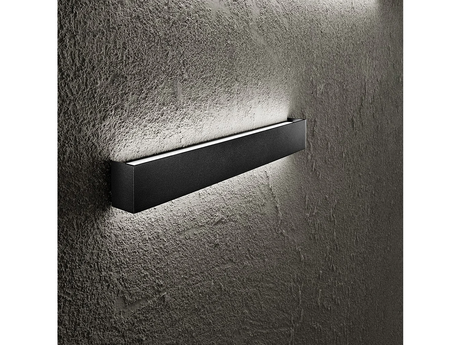 Aplique LED em alumínio série 8278, cor Preto Mate, 20W 3000K, design moderno e fino para iluminação de interiores requintada - Marca Perenz
