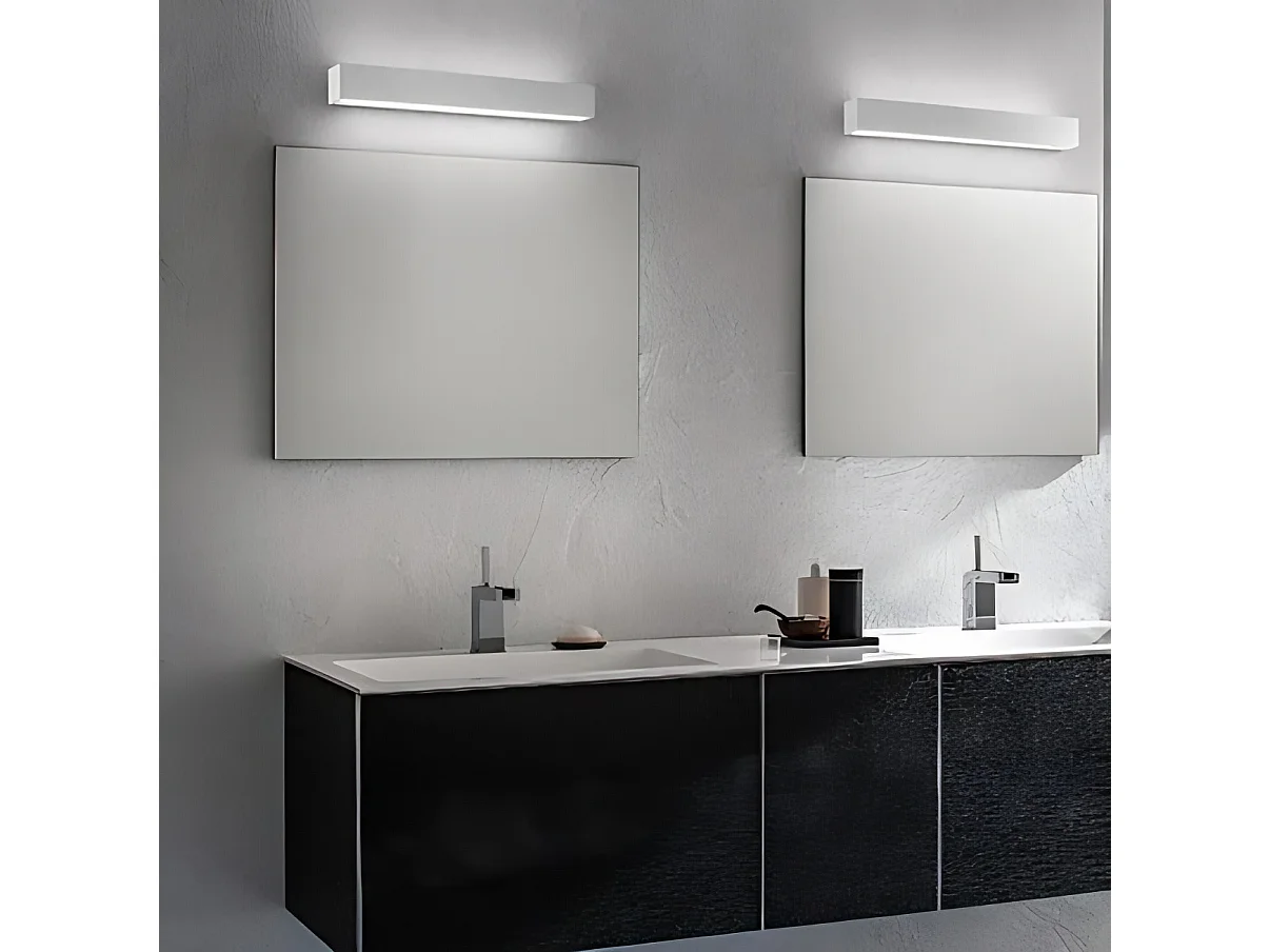 Luminária de parede LED Slat 4W IP65 3000K 470lm em alumínio cor Corten para iluminação de design de interiores e exteriores.