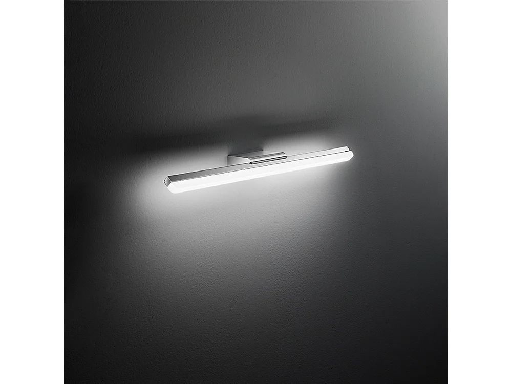 Aplique de pared LED Perenz Serie 6330 en metal cromado pulido, 14W 1540Lm, luz cálida de 3000K, diseño lineal y moderno para baño y espejo.