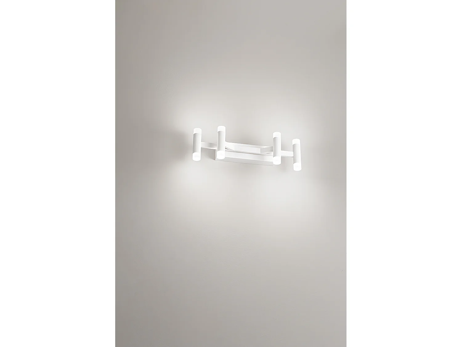 Nowoczesny kinkiet ścienny LED metal biały mat 24W 3000K, elegancki geometryczny wzór do minimalistycznych wnętrz o wysokim standardzie - Perenz