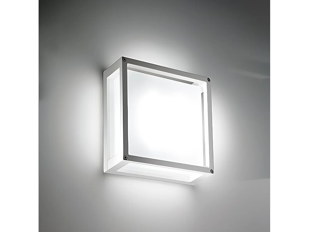 Moderne design væg- og loftslampe firkantet 25x25 cm i støbt aluminium Cortenfarve IP54 beskyttelsesgrad E27 fatning til udendørs brug