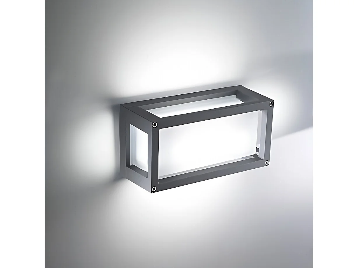 Moderne design væg- og loftslampe firkantet 25x25 cm i støbt aluminium Cortenfarve IP54 beskyttelsesgrad E27 fatning til udendørs brug