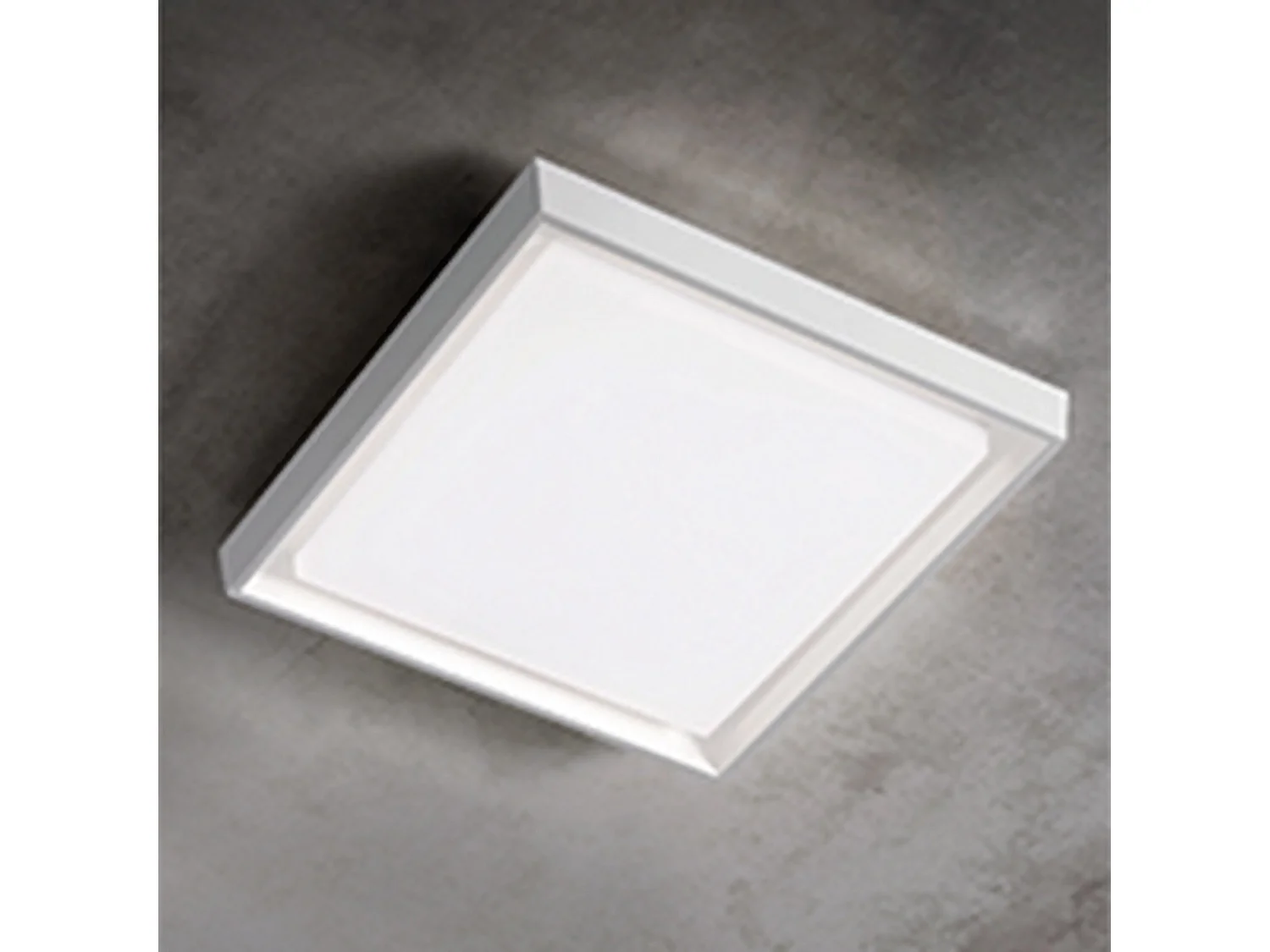 Lámpara de pared y techo Alu en aluminio fundido a presión, blanco mate, 30W LED IP54, 34x34x5 cm, para iluminación de diseño interior y exterior.