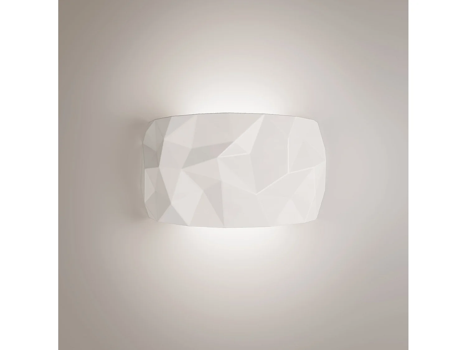 Lámpara de pared LED de cerámica artesanal en ángulo con atenuación TRIAC y temperatura de color ajustable, acabado blanco, 22,2 W.