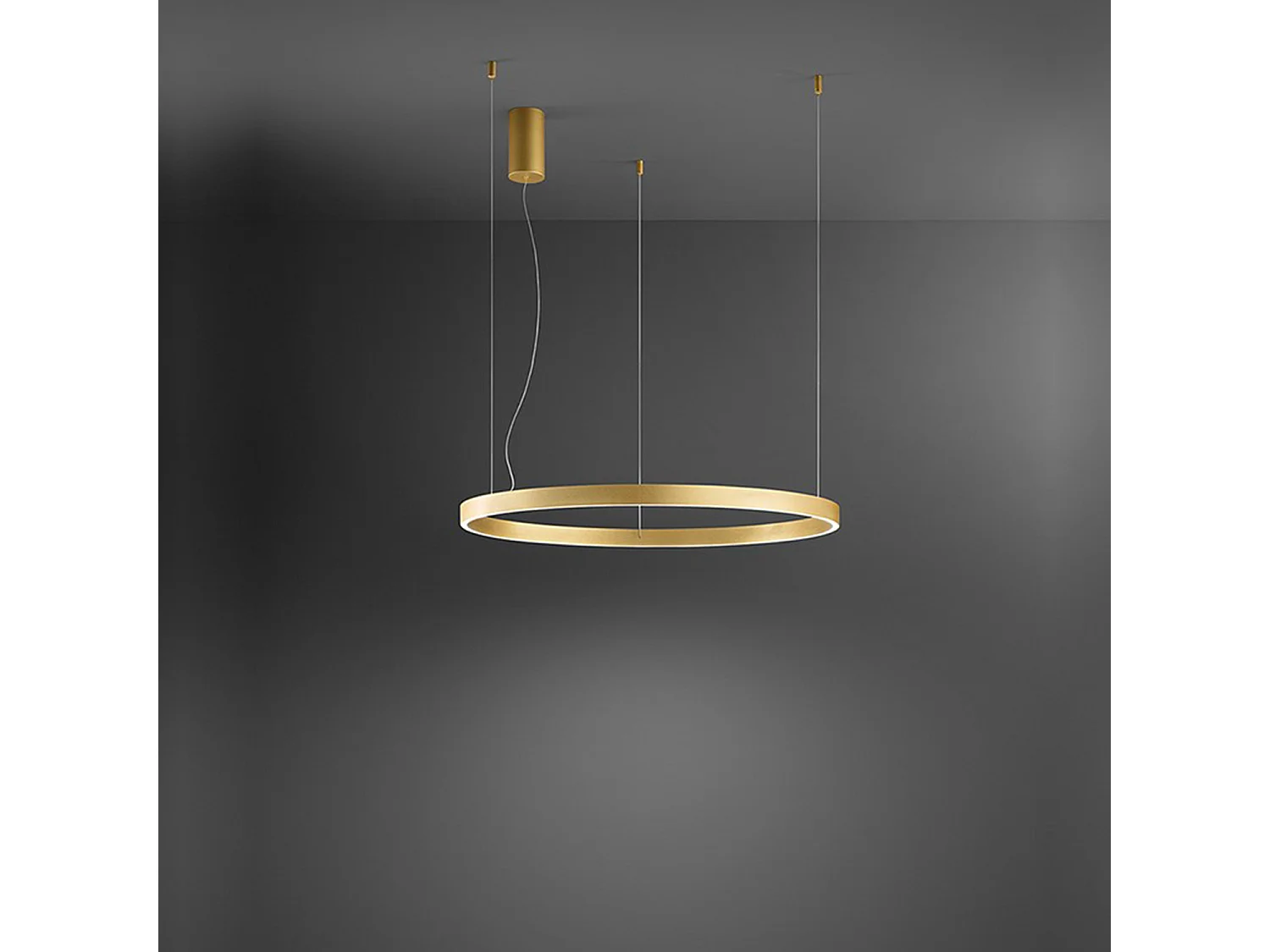 Sospensione Moderna Etere Metallo Oro Spazzolato Silicone Led 72W 3000K