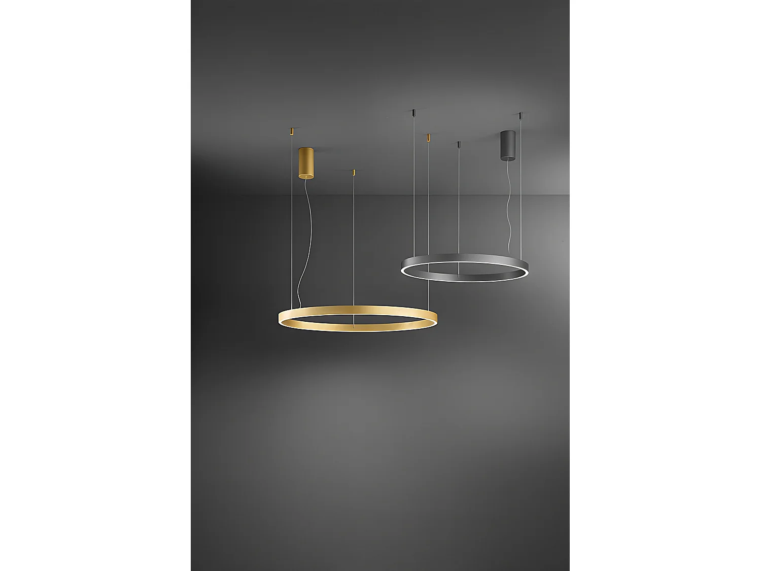 72W LED pendellampe, børstet guldmetalramme, silikonediffusor, moderne og dæmpbart design, IP20-beskyttelsesklasse - Perenz