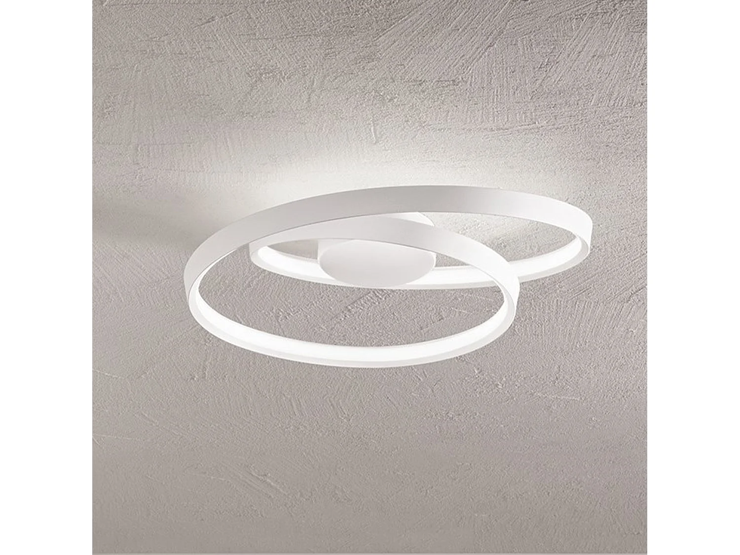 Plafonier LED 55W Circular em Metal Branco Mate - Diâmetro 60cm, CCT Regulável, Design Moderno para Iluminação de Interiores - Marca Perenz