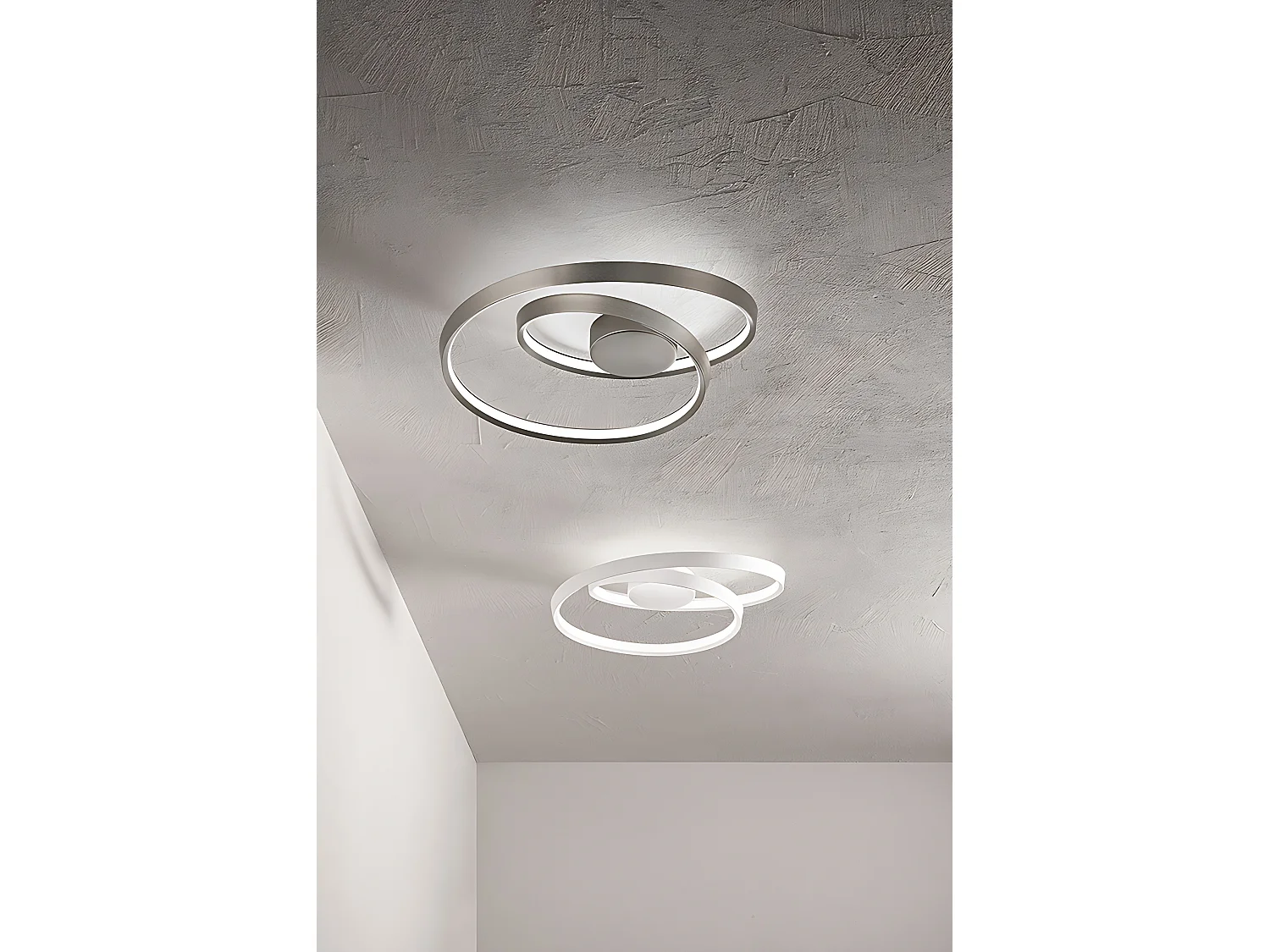Plafonier LED 55W Circular em Metal Branco Mate - Diâmetro 60cm, CCT Regulável, Design Moderno para Iluminação de Interiores - Marca Perenz