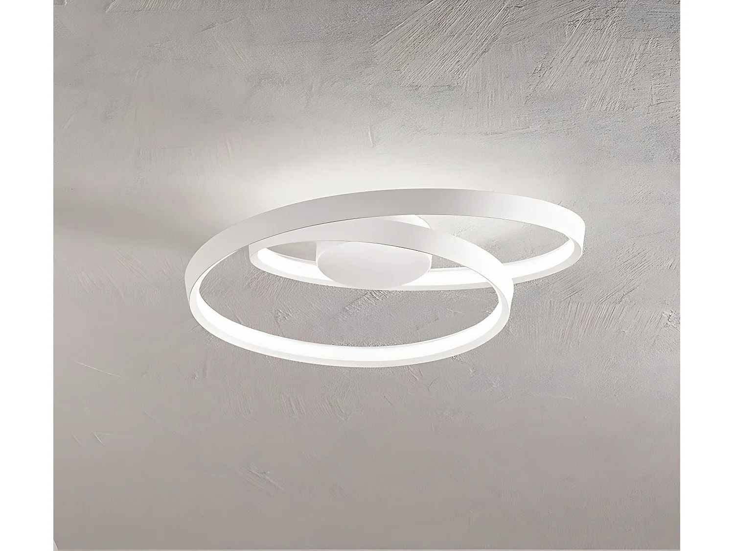 Plafonier LED 55W Circular em Metal Branco Mate - Diâmetro 60cm, CCT Regulável, Design Moderno para Iluminação de Interiores - Marca Perenz