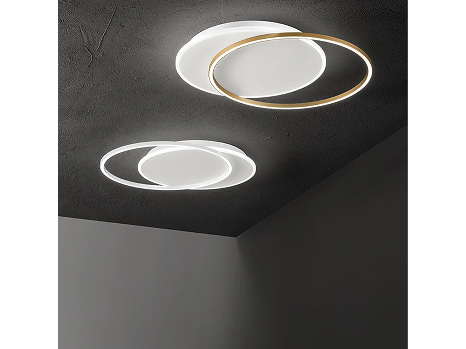 LED-Deckenleuchte der Serie 8195 aus Metall und Aluminium, Mattweiß, 60 W, 4800 lm, dimmbar, modernes und elegantes Design für Innenräume - Perenz