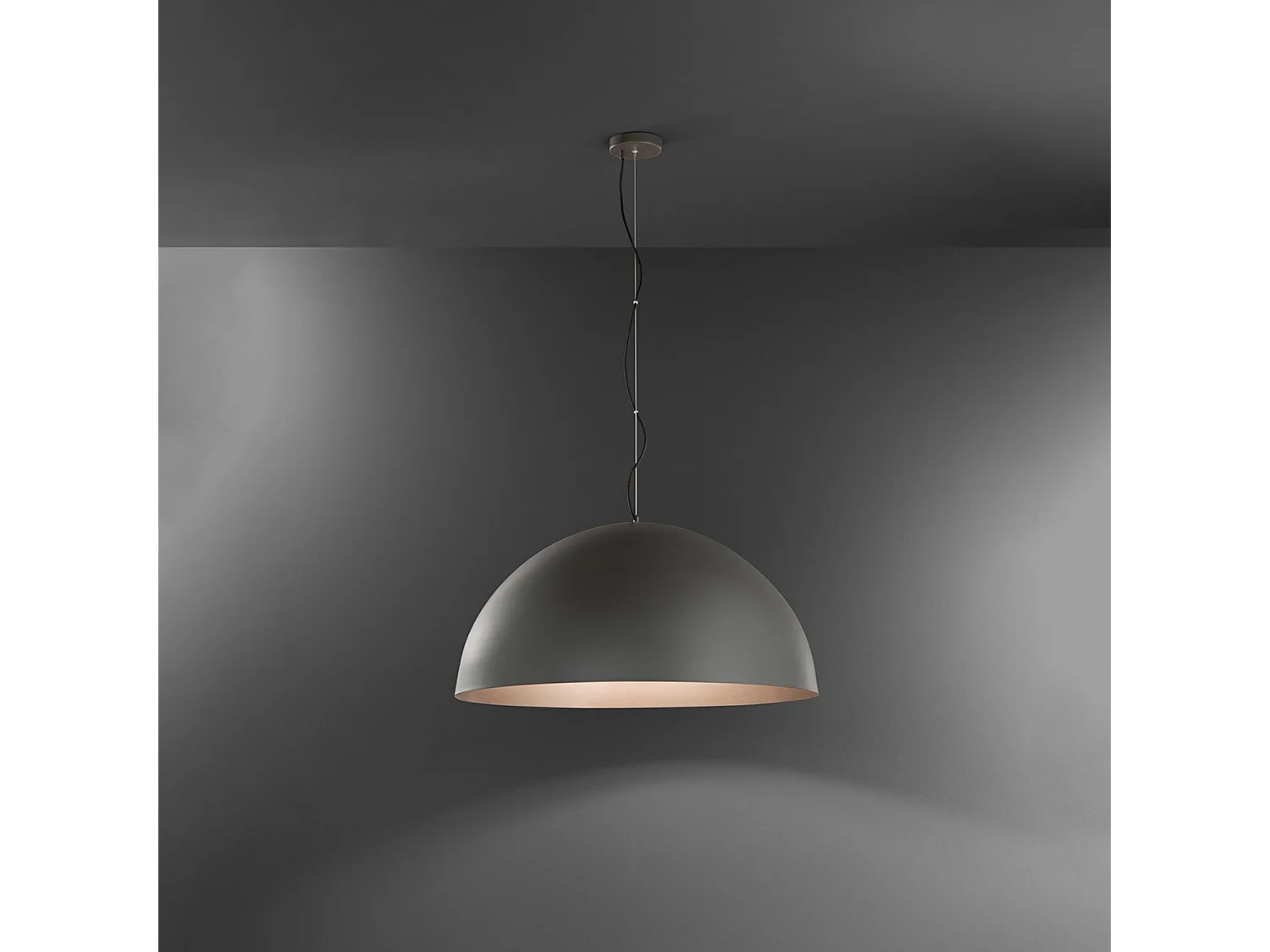 10S48563 Metal Pendant Lamp, Metallic Grey and Metallic Brown Finish, 3x E27 Max 60W, Modern Design Adjustable Height - Perenz