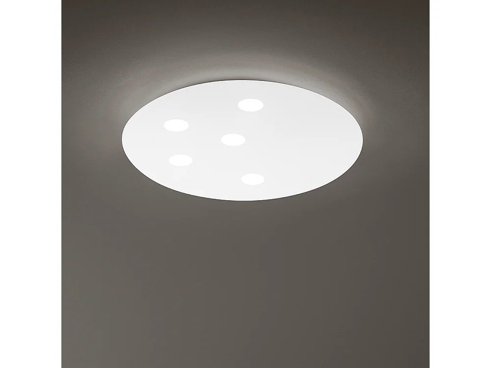 Plafonier LED Moderno em Metal Branco Mate 77W 6160lm, Luz Quente 3000K, Design Fino Suspenso para Interiores - Diâmetro 70cm - Marca Perenz