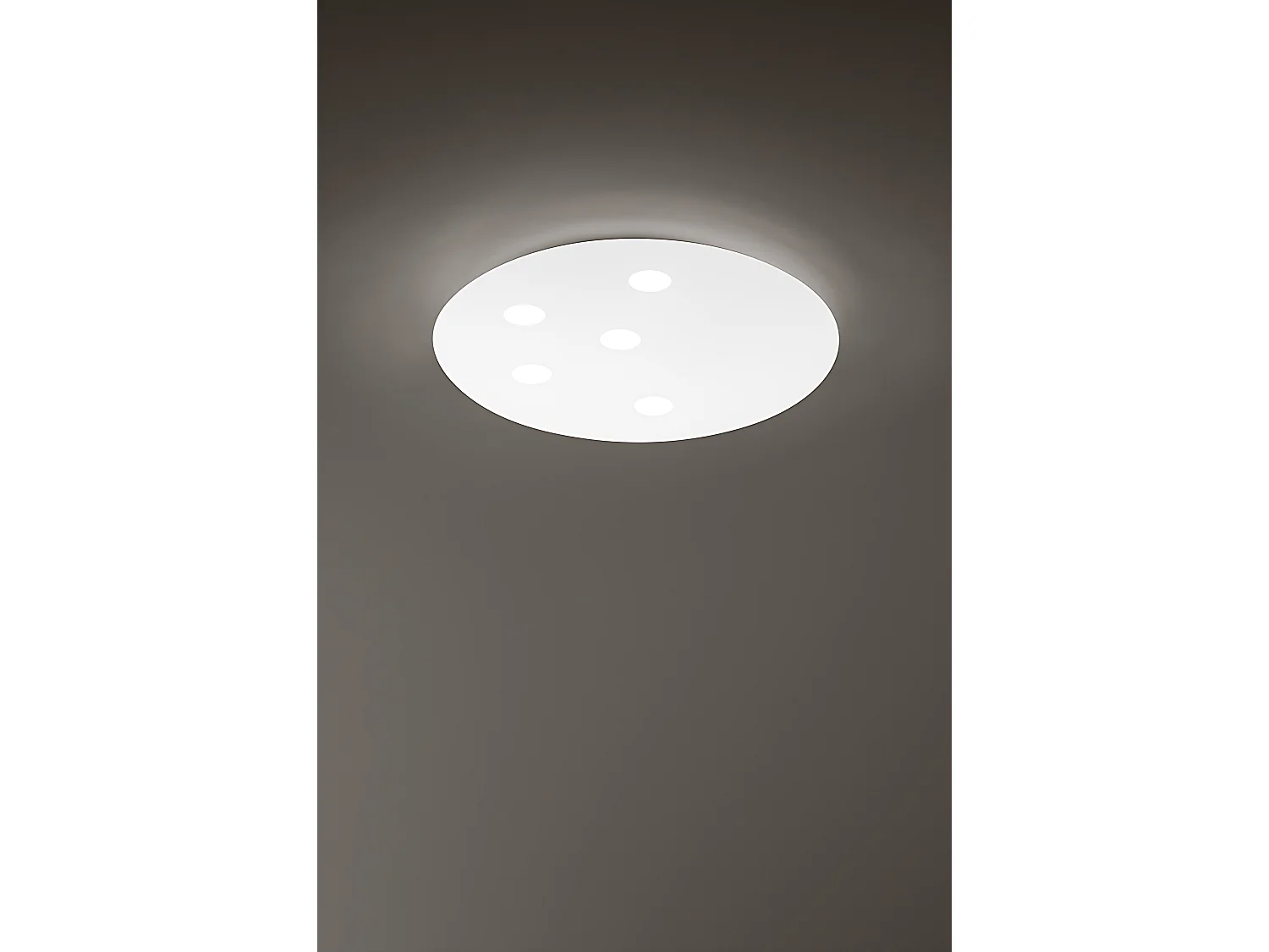 Plafonier LED Moderno em Metal Branco Mate 77W 6160lm, Luz Quente 3000K, Design Fino Suspenso para Interiores - Diâmetro 70cm - Marca Perenz