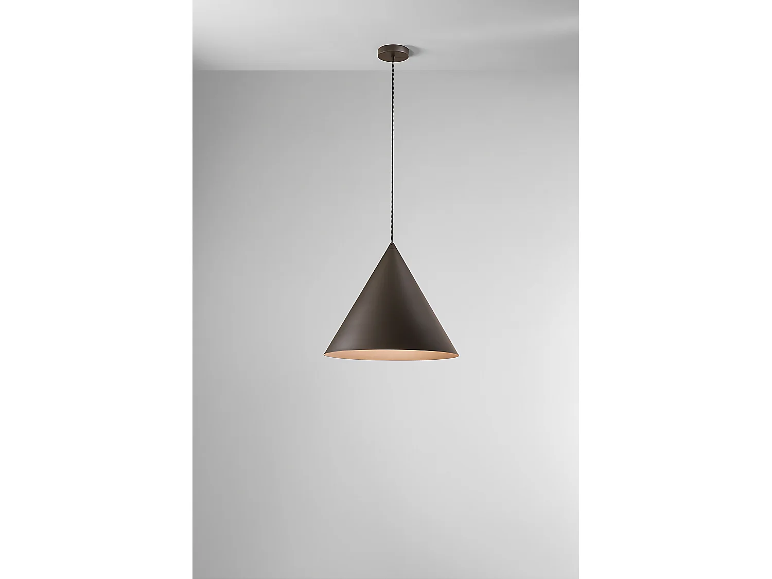 Hanglamp van gepoedercoat metaal en aluminium, serie 10S48408, metallic grijs en bruin, E27 fitting - Perenz