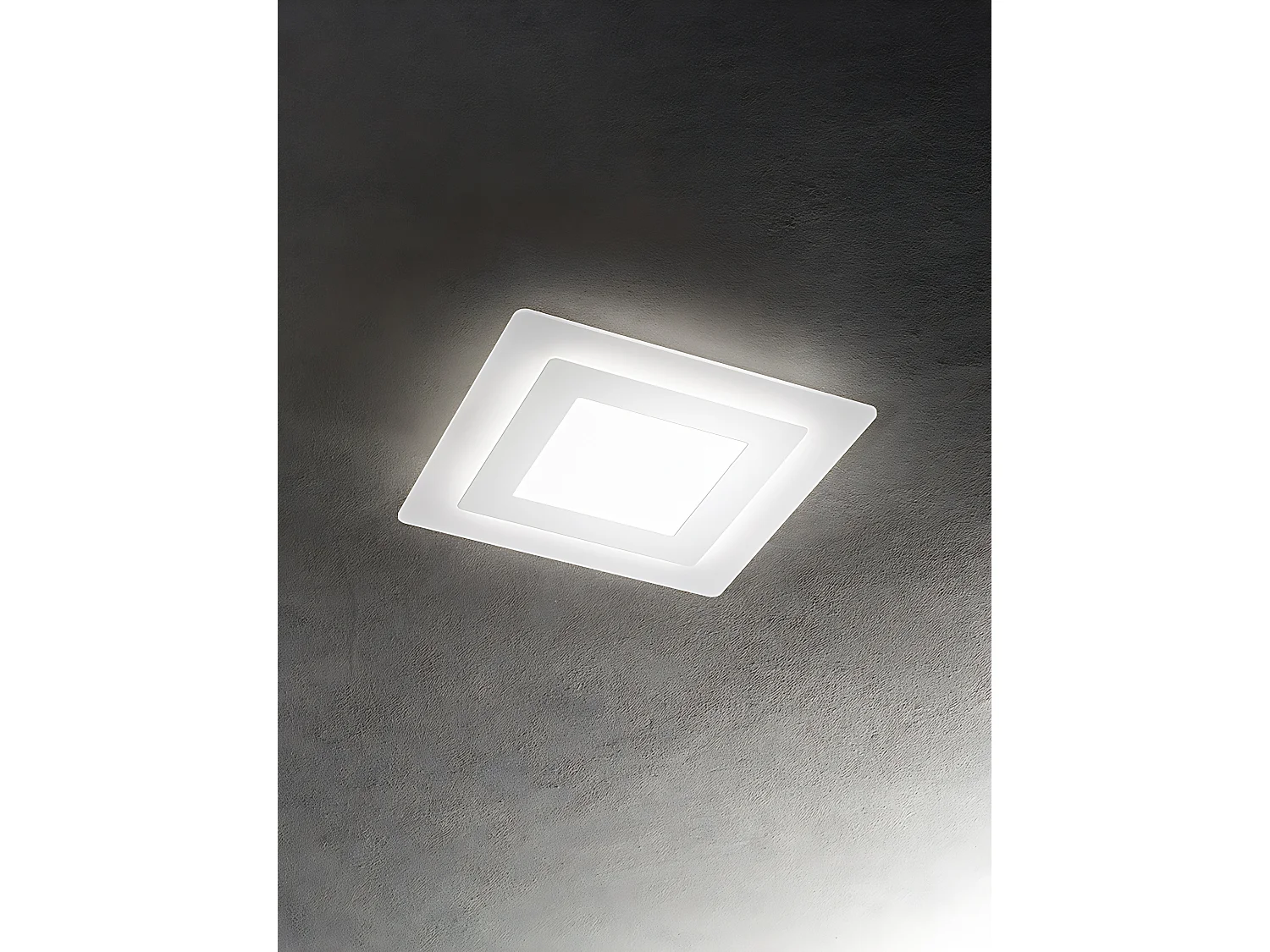 Plafonier LED Quadrado Metal Branco 45W CCT 3000K/4000K/6000K Selecionável Difusor Satinado 48x48 cm Design Moderno Elegante - Marca Perenz