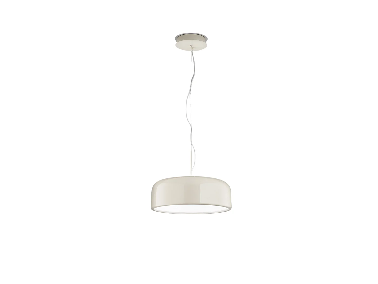 Lustre em Metal Branco Creme Brilhante com LED CCT Integrado Regulável, Diâmetro 48,5 cm, Altura Ajustável até 318 cm - Marca Perenz, Portugal