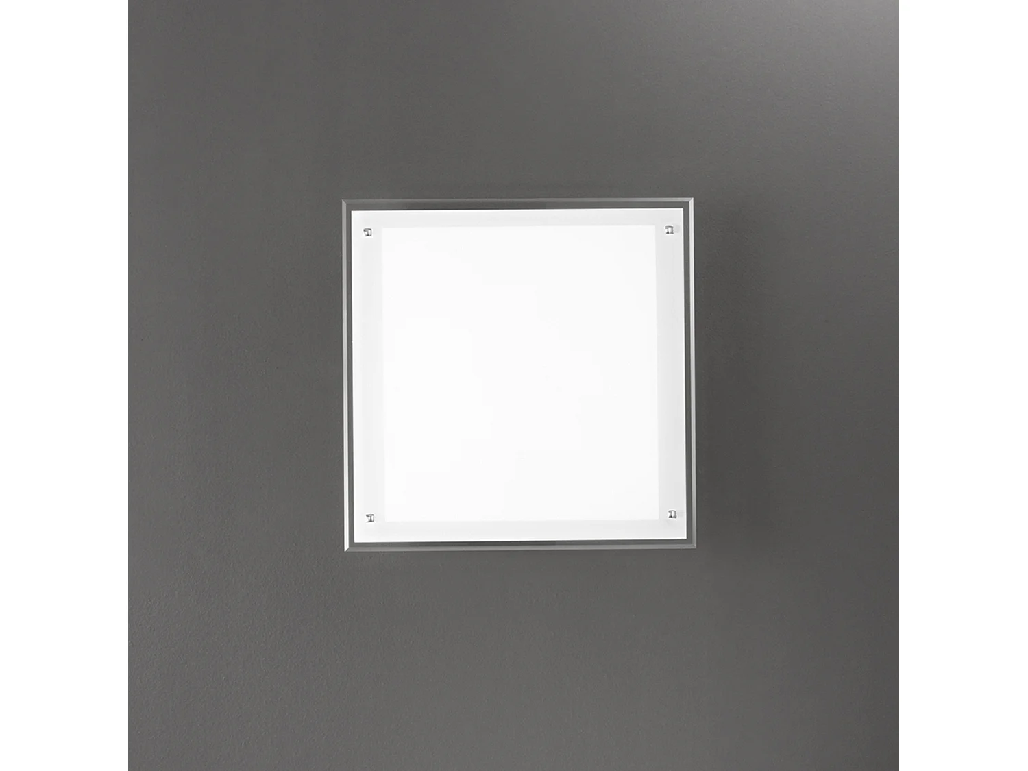 Vierkante LED-plafondlamp van wit glas, 40W, instelbare kleurtemperatuur, 52,5 x 52,5 cm, modern design met wit metalen en aluminium frame - Perenz