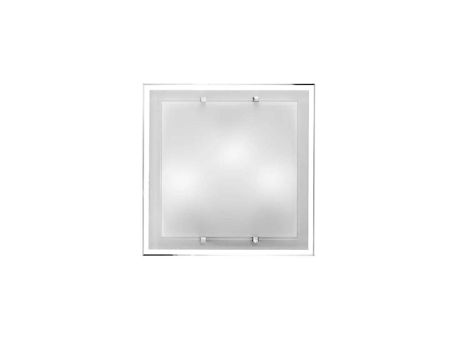 Hvid glasloftlampe 40x40 cm, 3xE27 maks. 40W, moderne og elegant design til indendørs belysning, minimalistisk design - Perenz