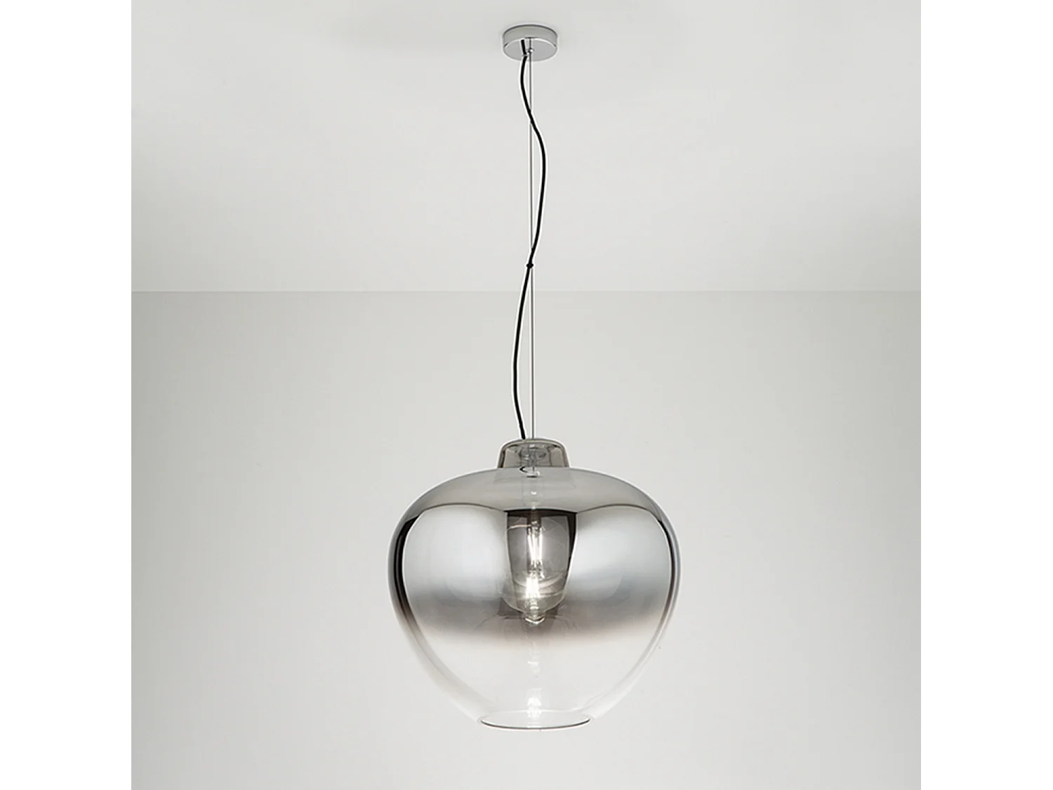 Pendelleuchte 10S46667 SP aus Glas, Rauch verspiegelt, Chrom poliert, E27, modernes Design - Perenz