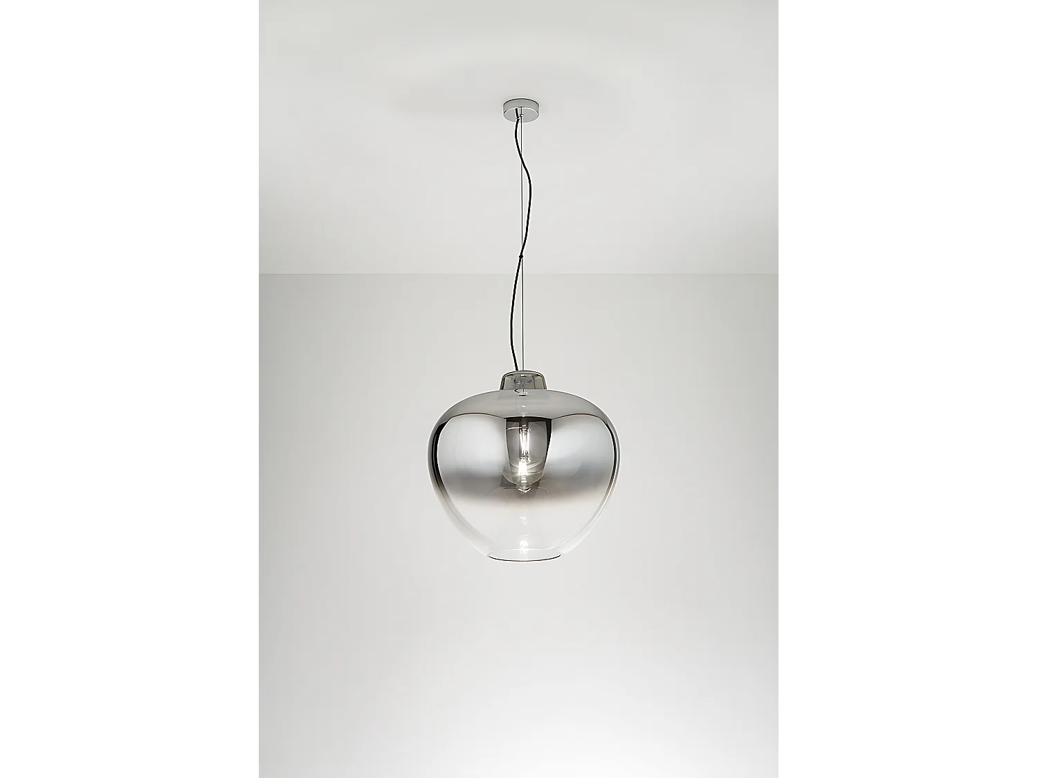Pendelleuchte 10S46667 SP aus Glas, Rauch verspiegelt, Chrom poliert, E27, modernes Design - Perenz