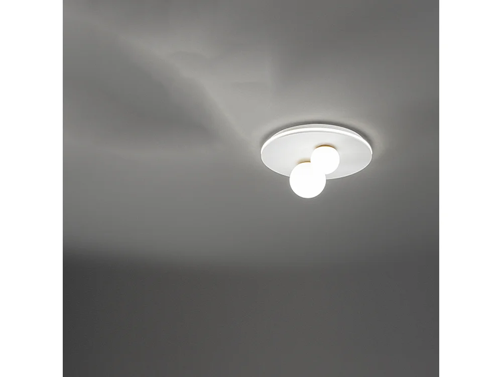 38W 2470lm 3000°K LED-plafondlamp in wit metaal, diameter 40 cm, modern design met witte opaalglazen diffusers - Perenz