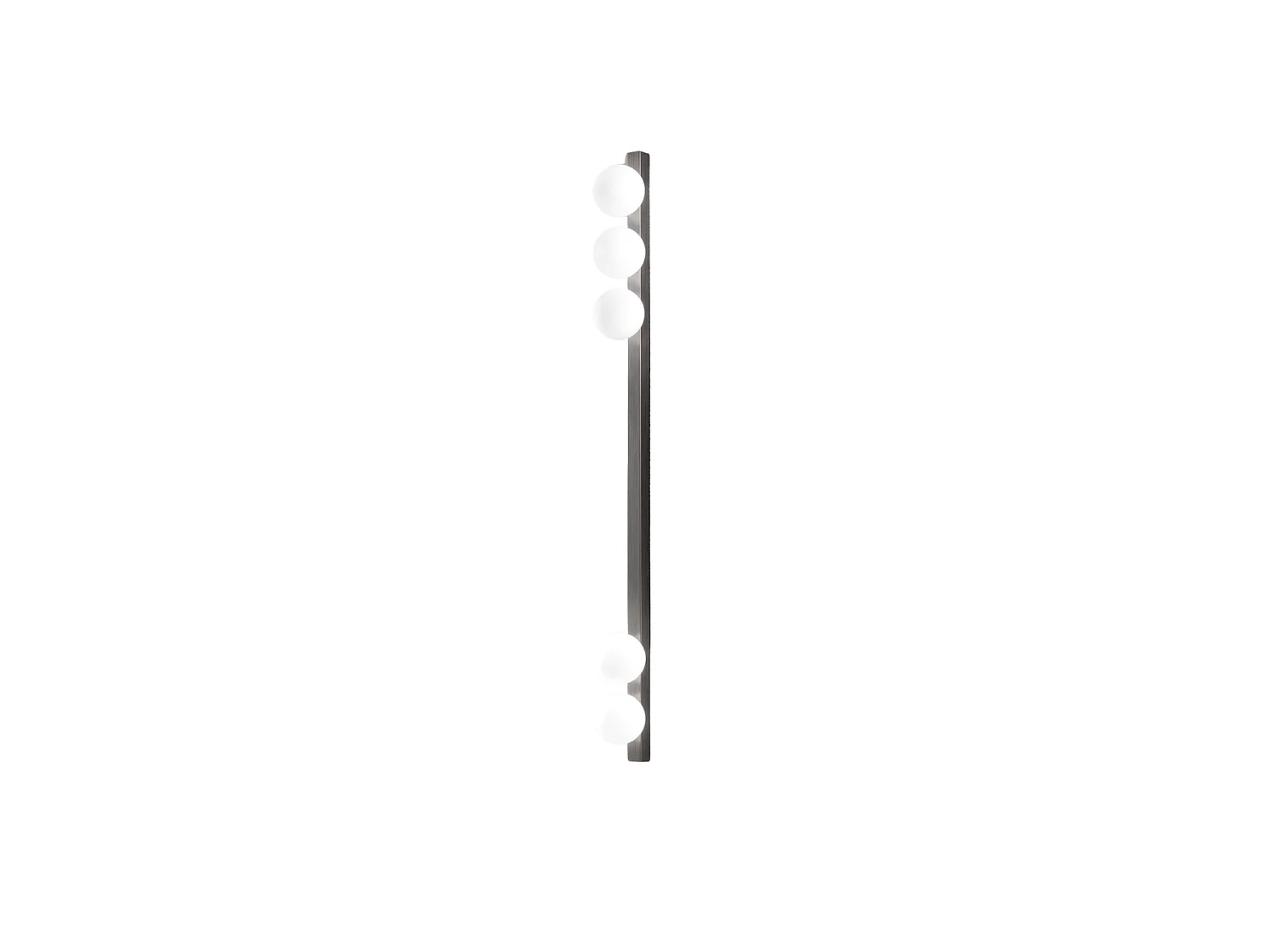 Deckenleuchte 10S48482 aus titangrauem Metall, 5 Glasdiffusoren weiß geätzt, mundgeblasen, modernes Design - Perenz