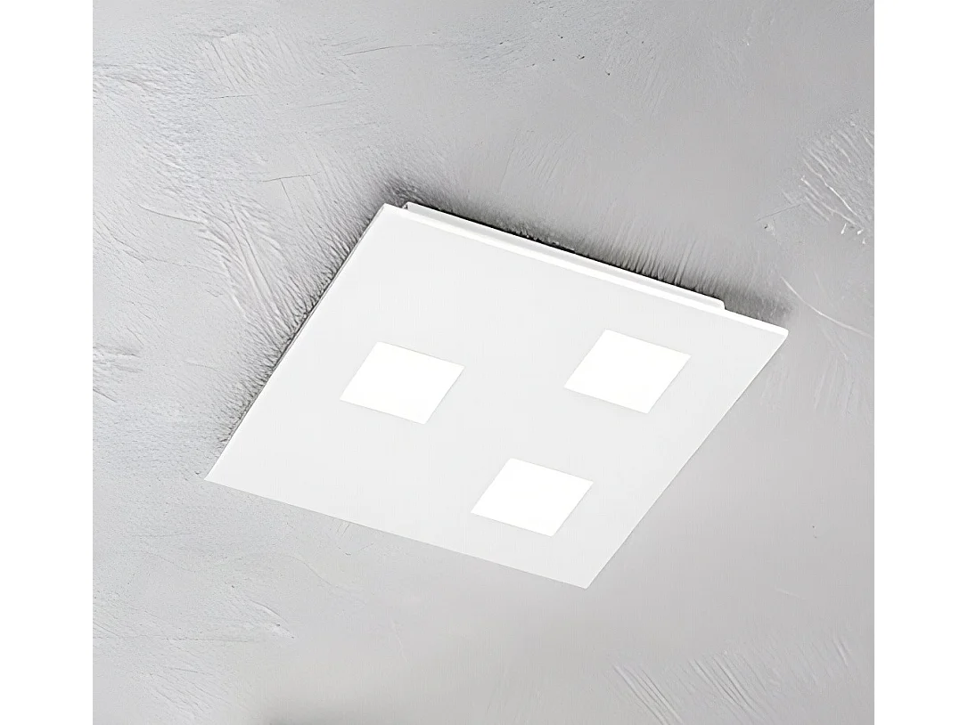 Plafonier Quadrado em Metal Branco, Design Moderno 3 Luzes GX53, Iluminação de Interiores Elegante e Minimalista, 30x30 cm - Marca Perenz Oficial