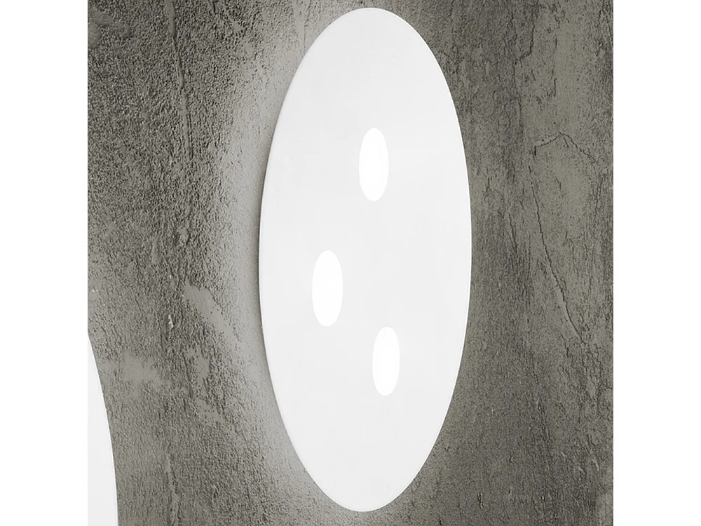 Plafonier LED Moderno em Metal Branco Mate 48W 3840lm, Luz Quente 3000K, Design Fino de Suspensão para Interiores - Diâmetro 50cm - Perenz