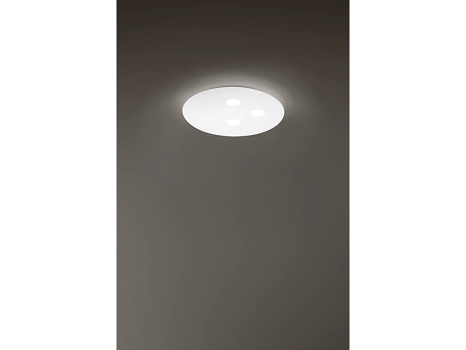 Plafonier LED Moderno em Metal Branco Mate 48W 3840lm, Luz Quente 3000K, Design Fino de Suspensão para Interiores - Diâmetro 50cm - Perenz