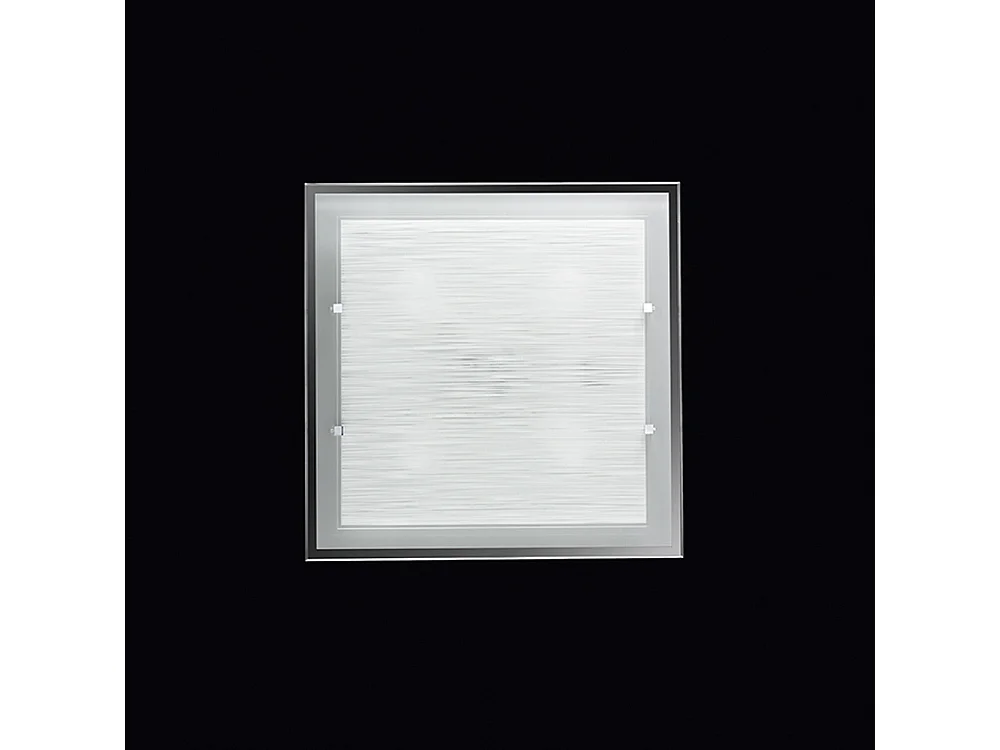 Vierkante Plafondlamp van Gestreept Glas 50x50 cm, Modern Design met 4xE27 Fitting voor Elegante en Diffuse Binnenverlichting van het Merk Perenz