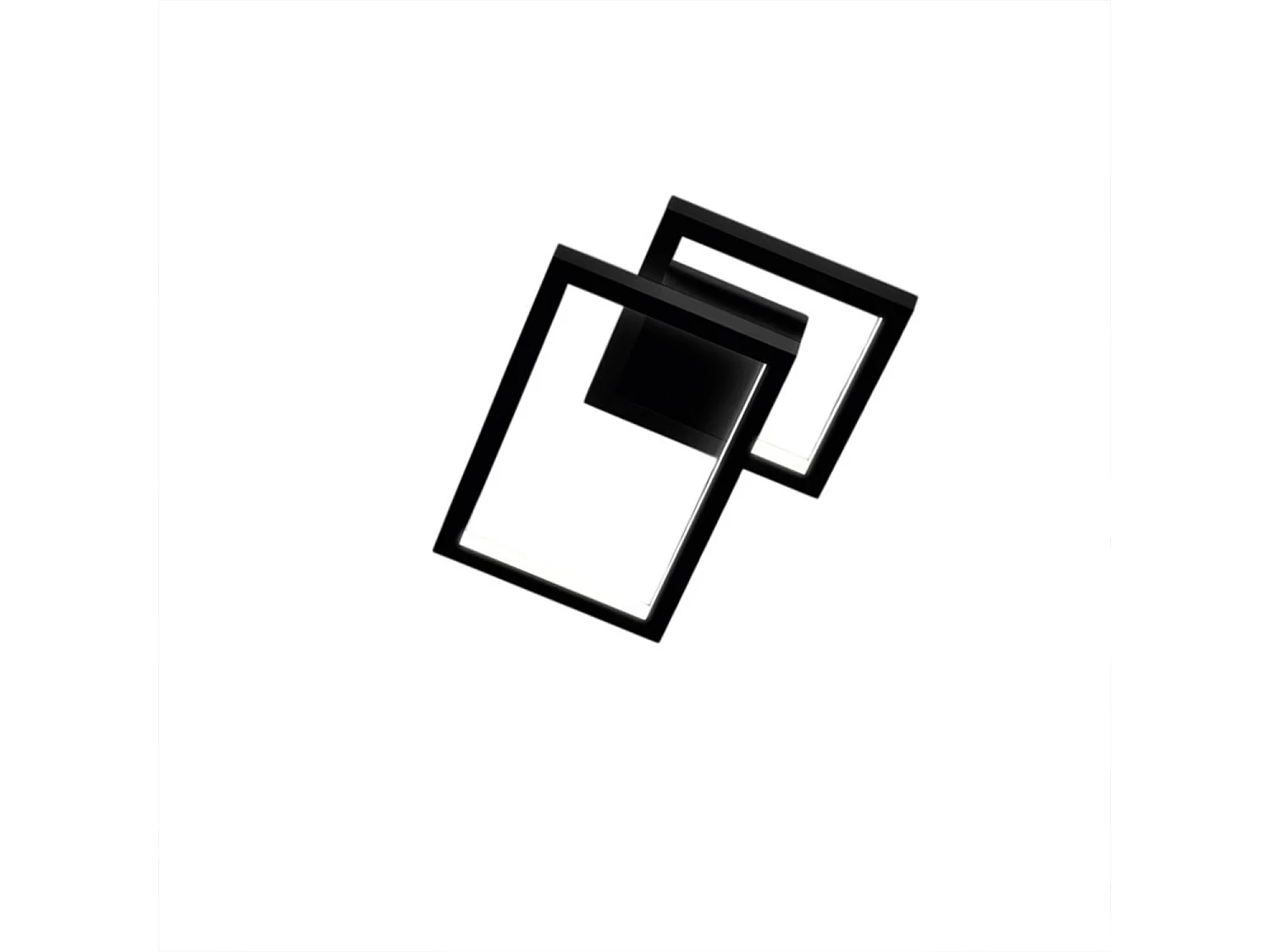 Plafoniera Moderna Cross Alluminio Nero Opaco Led 20W Dimmerabile Ip20